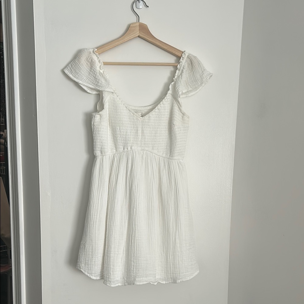 Hollister White Textured Mini Dress